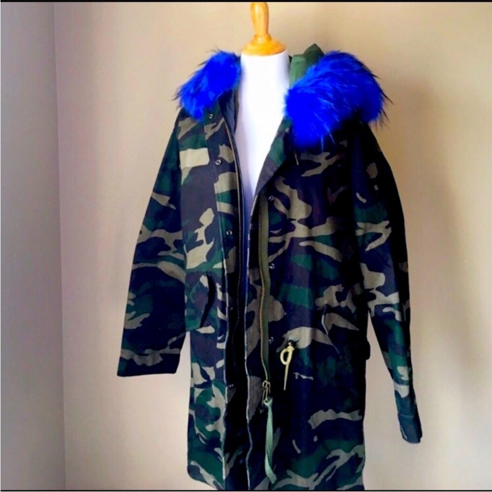 Peri Lux Camo 3-in-1 Parka Coat Removable Quilted Layer Faux Fur Hood